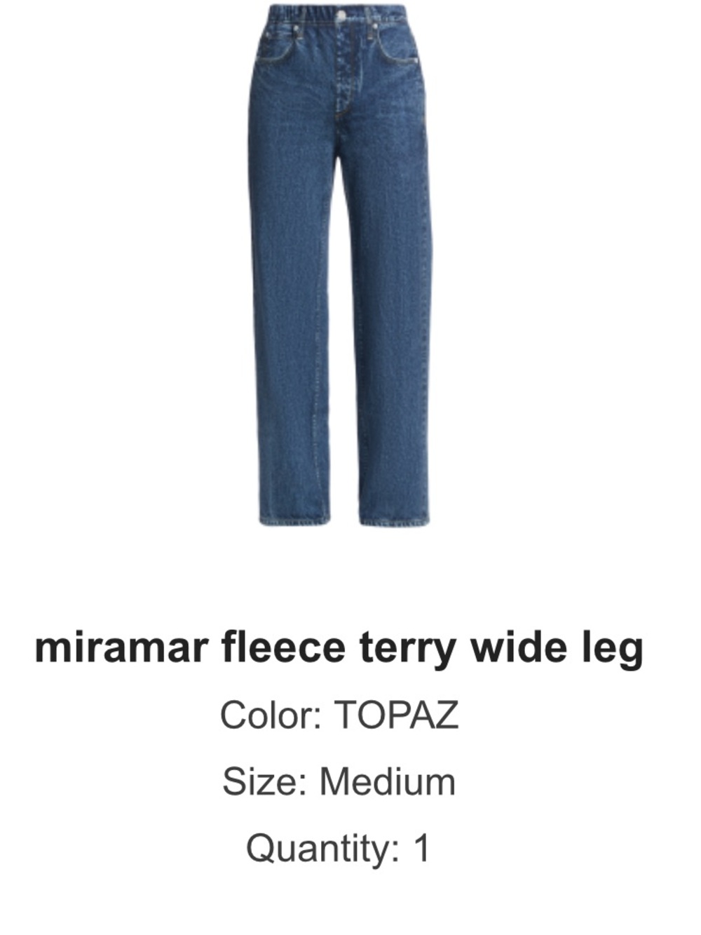 rag and bone Miramar fleece terry jeans - Picture 2 of 6